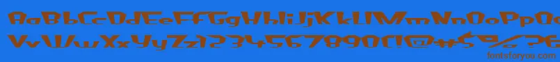 フォントFluorideBeings – 茶色の文字が青い背景にあります。