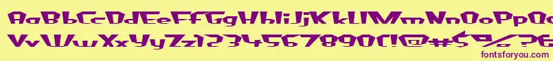 FluorideBeings Font – Purple Fonts on Yellow Background