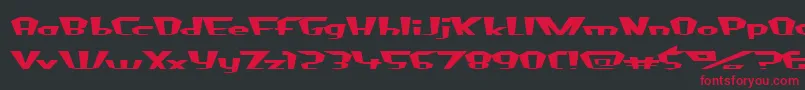 フォントFluorideBeings – 黒い背景に赤い文字