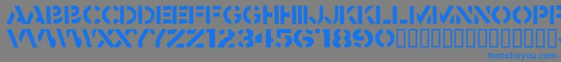 フォントCrass – 灰色の背景に青い文字