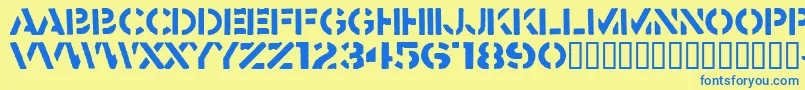 Crass Font – Blue Fonts on Yellow Background