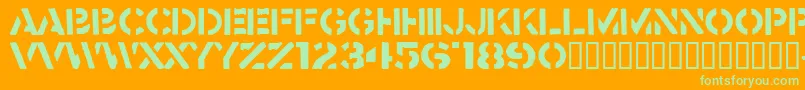 Crass Font – Green Fonts on Orange Background