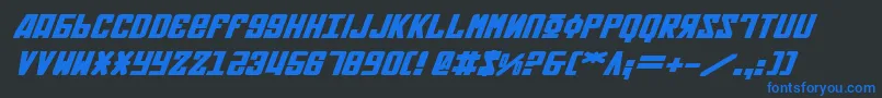 Soviet2bei Font – Blue Fonts on Black Background