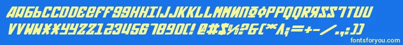Soviet2bei Font – Yellow Fonts on Blue Background