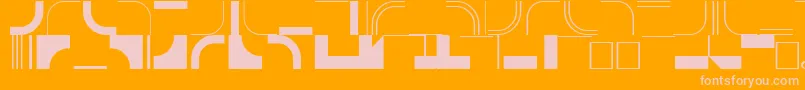 InfractionsskRegular-fontti – vaaleanpunaiset fontit oranssilla taustalla