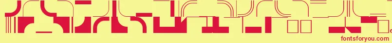 Fonte InfractionsskRegular – fontes vermelhas em um fundo amarelo