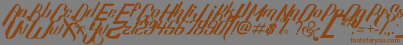 Подробнее о шрифте SexyShoutFreeFont Шрифт SexyShoutFreeFont – коричневые шрифты на сером фоне