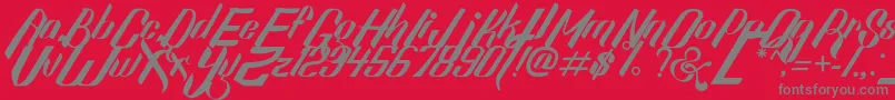 SexyShoutFreeFont-Schriftart – Graue Schriften auf rotem Hintergrund