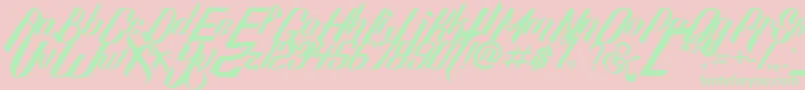 SexyShoutFreeFont Font – Green Fonts on Pink Background