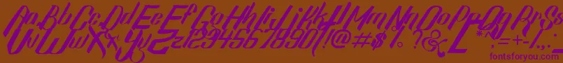 SexyShoutFreeFont Font – Purple Fonts on Brown Background