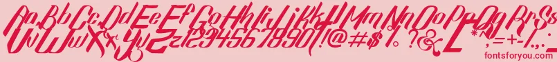 SexyShoutFreeFont-Schriftart – Rote Schriften auf rosa Hintergrund