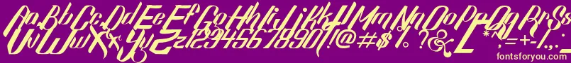 SexyShoutFreeFont Font – Yellow Fonts on Purple Background