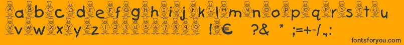 Pingu Font – Black Fonts on Orange Background