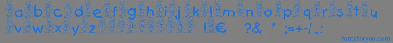 Czcionka Pingu – niebieskie czcionki na szarym tle