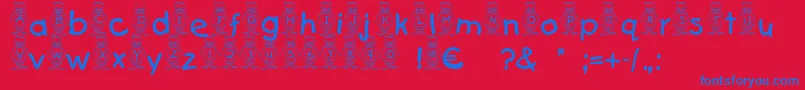 Pingu Font – Blue Fonts on Red Background