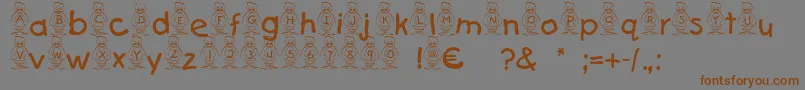 Шрифт Pingu – коричневые шрифты на сером фоне