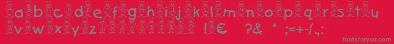 フォントPingu – 赤い背景に灰色の文字