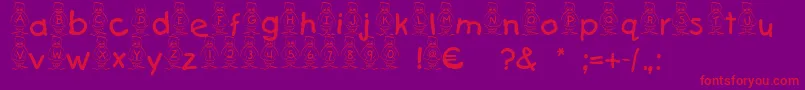 Pingu Font – Red Fonts on Purple Background