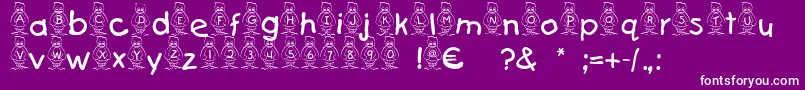 Pingu-Schriftart – Weiße Schriften auf violettem Hintergrund