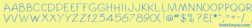 ToonzRegular Font – Blue Fonts on Yellow Background