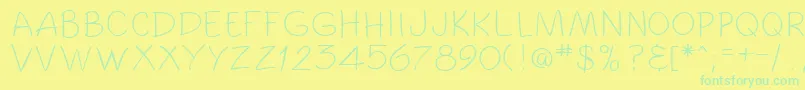 ToonzRegular Font – Green Fonts on Yellow Background