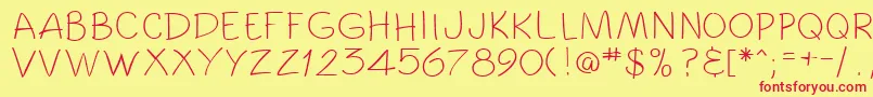 ToonzRegular Font – Red Fonts on Yellow Background