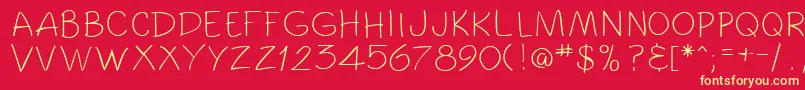 ToonzRegular Font – Yellow Fonts on Red Background