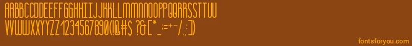Więcej informacji o czcionce Thelategatsby Czcionka Thelategatsby – pomarańczowe czcionki na brązowym tle