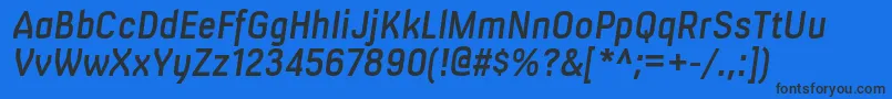 MilibussbItalic Font – Black Fonts on Blue Background