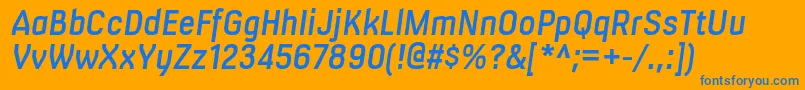 MilibussbItalic Font – Blue Fonts on Orange Background