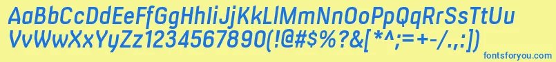 MilibussbItalic Font – Blue Fonts on Yellow Background