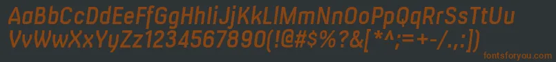 Czcionka MilibussbItalic – brązowe czcionki na czarnym tle