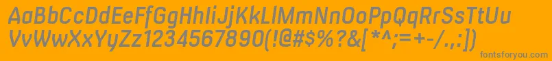 Lisätietoja MilibussbItalic-fontista MilibussbItalic-fontti – harmaat kirjasimet oranssilla taustalla