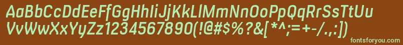 Шрифт MilibussbItalic – зелёные шрифты на коричневом фоне