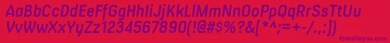 フォントMilibussbItalic – 赤い背景に紫のフォント