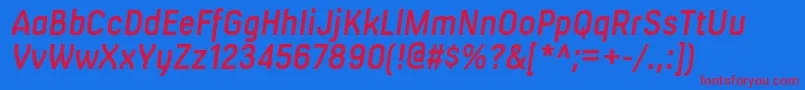 MilibussbItalic Font – Red Fonts on Blue Background