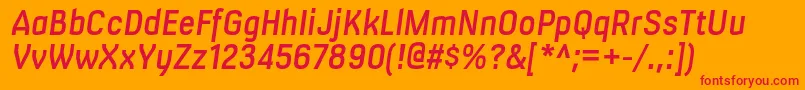 MilibussbItalic Font – Red Fonts on Orange Background