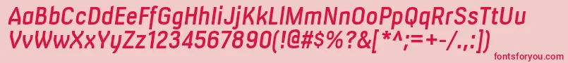MilibussbItalic Font – Red Fonts on Pink Background