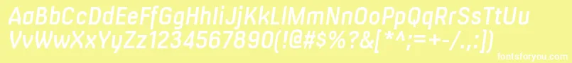 フォントMilibussbItalic – 黄色い背景に白い文字