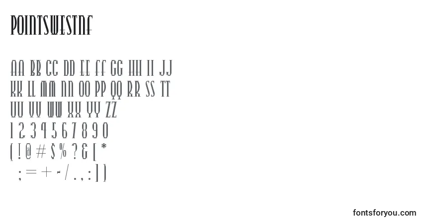 Schriftart Pointswestnf (82792) – Alphabet, Zahlen, spezielle Symbole