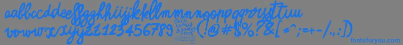 ZerocalcareScriptBold Font – Blue Fonts on Gray Background