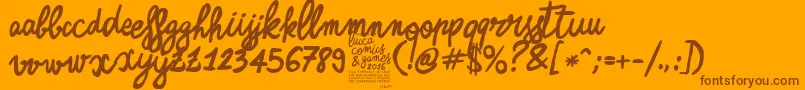 ZerocalcareScriptBold Font – Brown Fonts on Orange Background