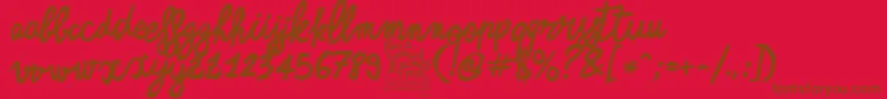 ZerocalcareScriptBold Font – Brown Fonts on Red Background