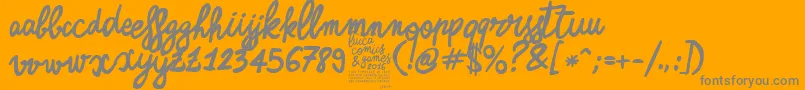 ZerocalcareScriptBold-Schriftart – Graue Schriften auf orangefarbenem Hintergrund