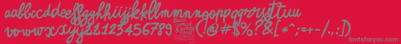 ZerocalcareScriptBold Font – Gray Fonts on Red Background