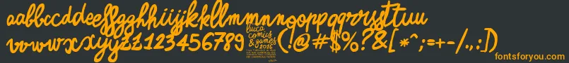 ZerocalcareScriptBold Font – Orange Fonts on Black Background
