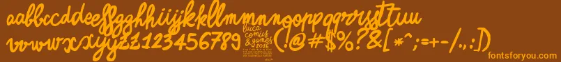 ZerocalcareScriptBold Font – Orange Fonts on Brown Background