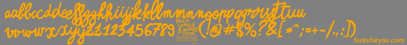 ZerocalcareScriptBold Font – Orange Fonts on Gray Background