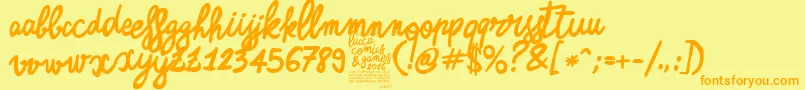 ZerocalcareScriptBold Font – Orange Fonts on Yellow Background