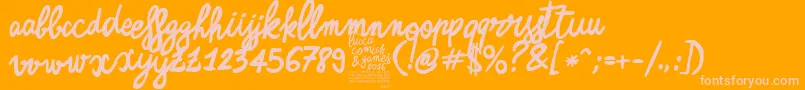 ZerocalcareScriptBold Font – Pink Fonts on Orange Background